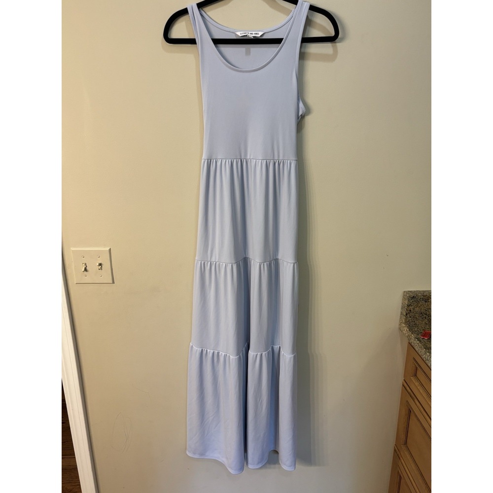 Elizabeth and James Dress Women's S Light Blue Peri‎ Opal Sleeveless Maxi Belt